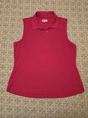 *NWOT* Greg Noeman Sleeveless Polo Tank - Fuchsia Pink